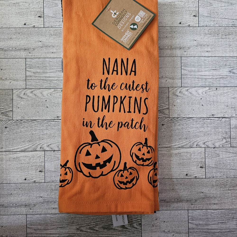 Deborah Connolly Designs 3 Pack Halloween Kitchen Towel "Nanas Cutest Pumpkins"